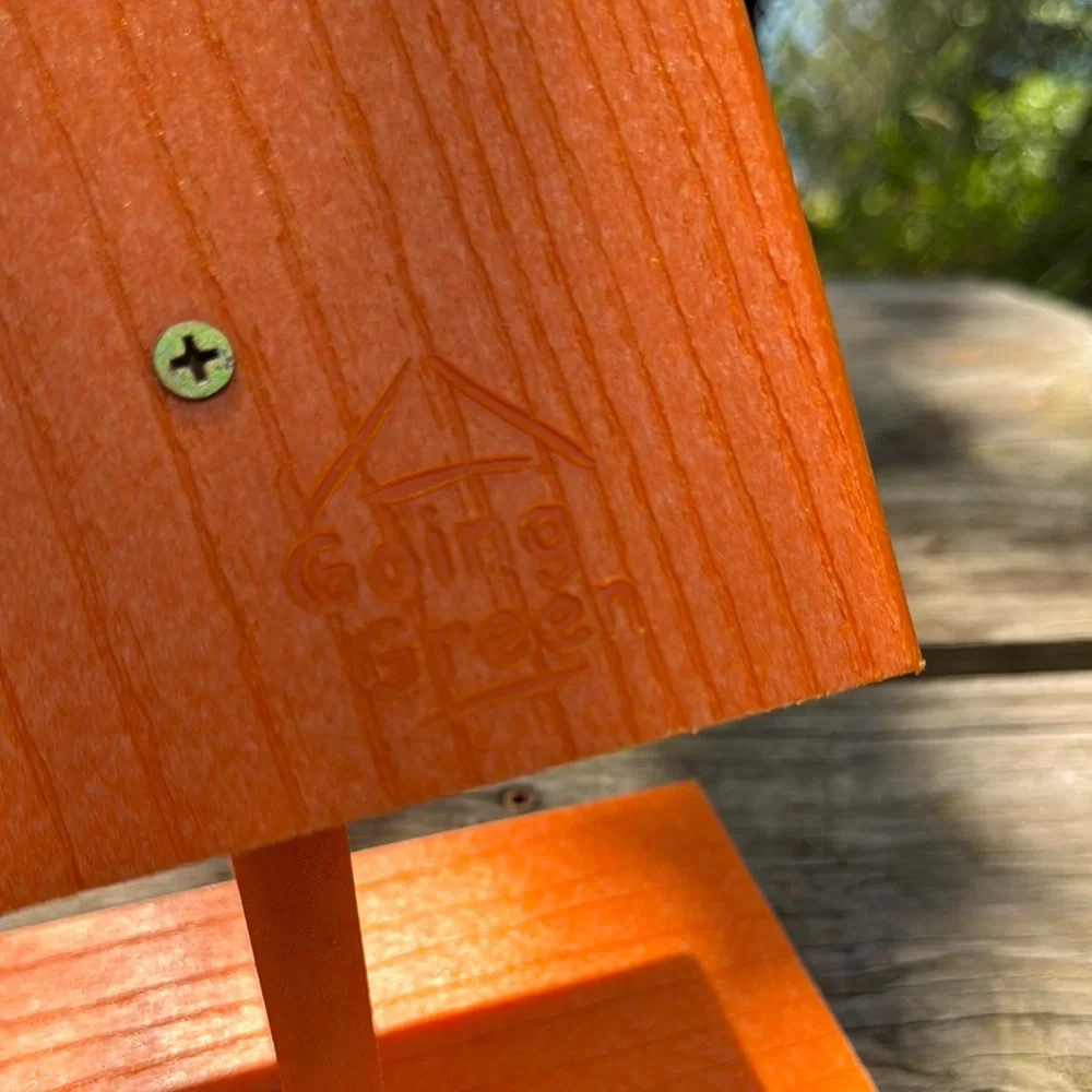 Going Green Bright Orange Hanging Bird Feeder